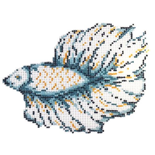 Betta Fish Painted Canvas The Plum Stitchery  - 1