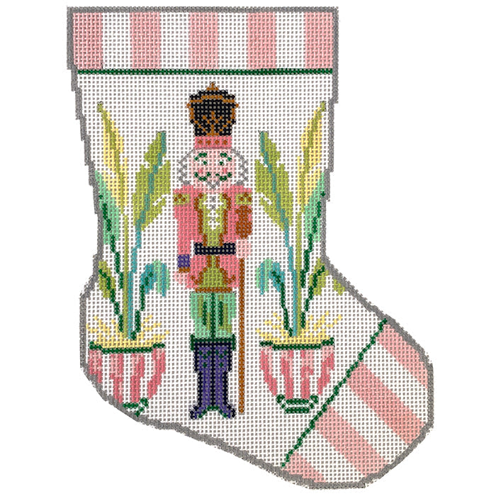 Beverly Hills Nutcracker Mini Stocking Painted Canvas KCN Designers  - 1