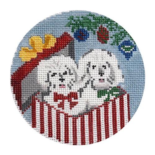 Bichon Surprise Painted Canvas Tina Griffin Designs  - 1