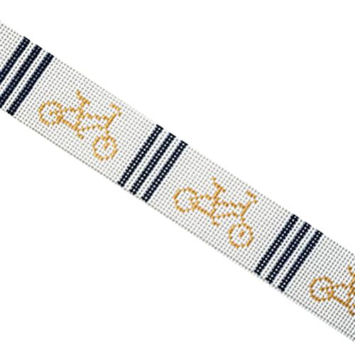 Bicycle Belt with Navy Stripes Painted Canvas The Plum Stitchery 