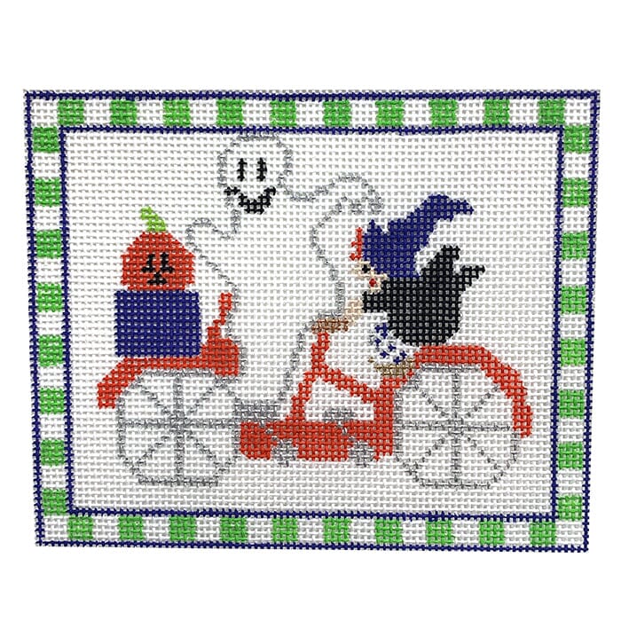 Bicycle Built for Two - Halloween Pair with Stitch Guide Painted Canvas The Princess & Me 