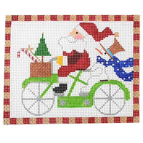 Bicycle Built for Two Santa Painted Canvas The Princess & Me  - 1