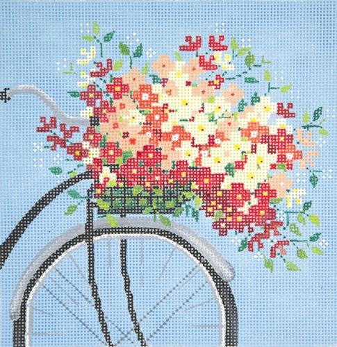 Bicycle on Blue Painted Canvas Alice Peterson Company 