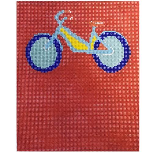 Bicycle Purse Painted Canvas The Plum Stitchery  - 1