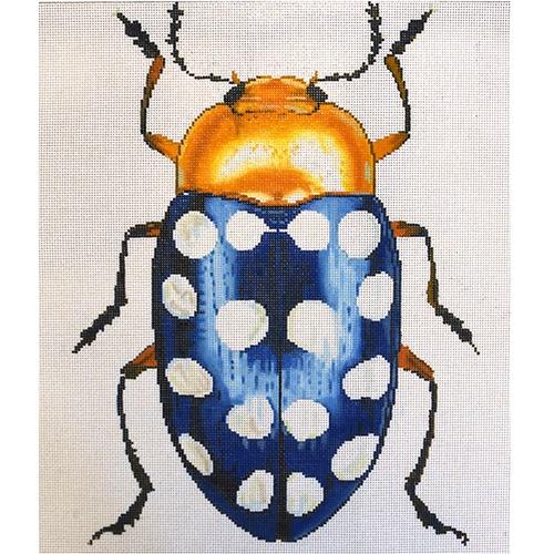 Big Bug Blue with White Dots Painted Canvas The Meredith Collection 