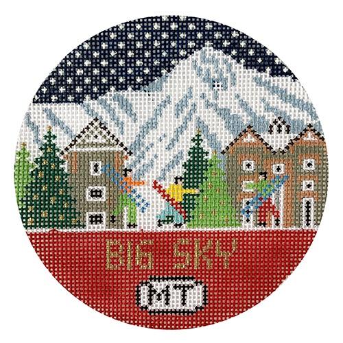 Big Sky Ornament Painted Canvas Doolittle Stitchery  - 1
