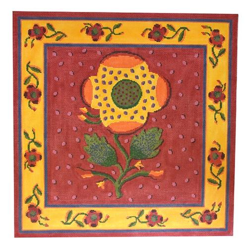 Big Yellow Flower Painted Canvas Birds of a Feather  - 1