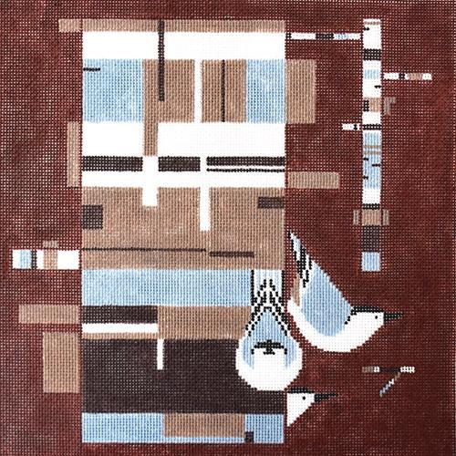 Birch Bark & Birds Painted Canvas Charley Harper  - 1