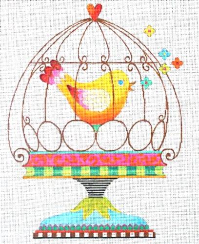 Bird in Cage Painted Canvas Colors of Praise 