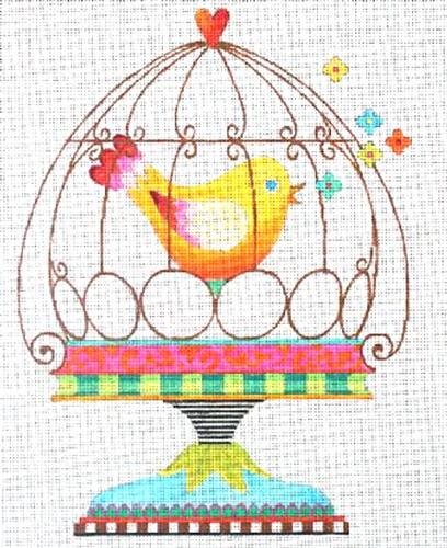 Bird in Cage Painted Canvas Colors of Praise  - 1