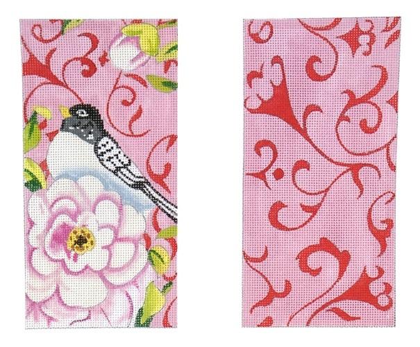 Bird / Rose Eyeglass Case Painted Canvas Colors of Praise  - 1