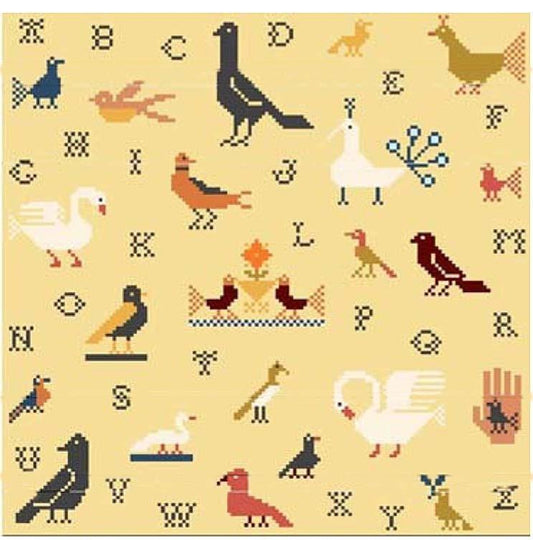 Bird Sampler Painted Canvas Birds of a Feather 