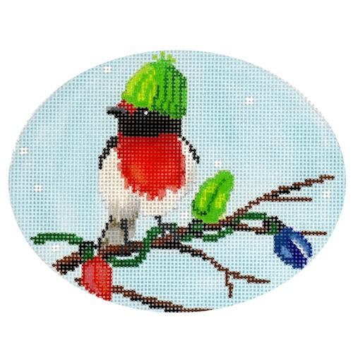Bird with Green Hat Painted Canvas Scott Church Creative 