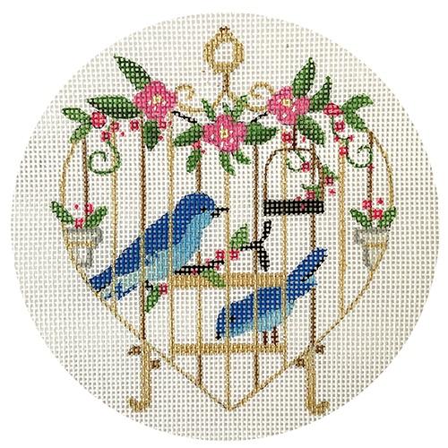 Birdcage Heart Painted Canvas Melissa Shirley Designs 