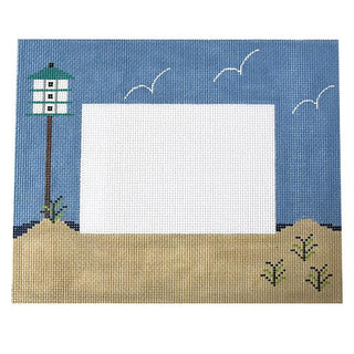 Birdhouse at the Beach Frame Painted Canvas J. Child Designs 
