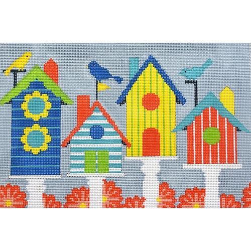 Birdhouses Painted Canvas CBK Needlepoint Collections 