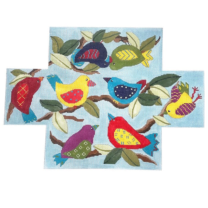 Birds Brick Cover Painted Canvas CBK Needlepoint Collections 