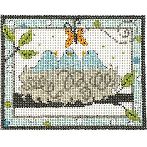 Birds Nest Painted Canvas Pippin  - 1