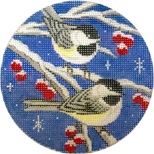 Birds on Blue Sky Ornament Painted Canvas Alice Peterson  - 1