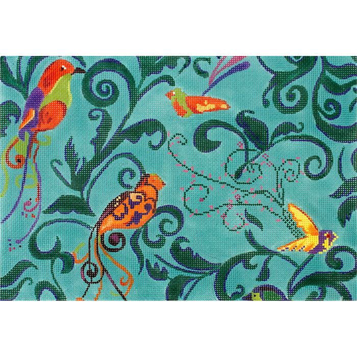 Birds on Retreat Painted Canvas KCN Designers 