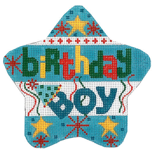 Birthday Boy Star Painted Canvas Danji Designs 