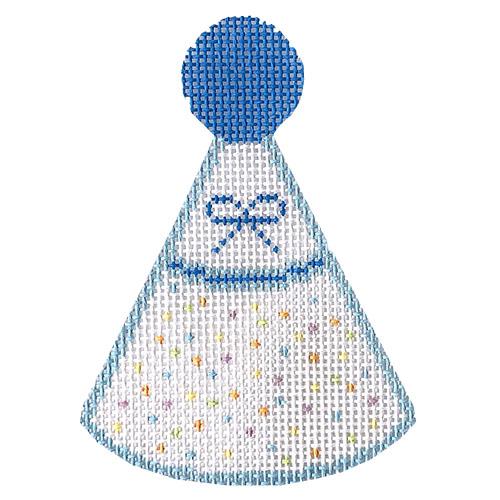 Birthday Hat   Blue Painted Canvas Audrey Wu Designs  - 1