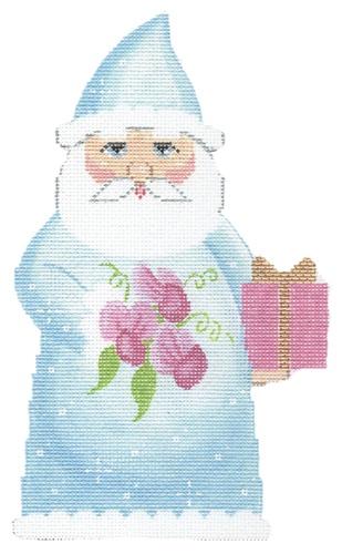Birthstone Santa April Painted Canvas Labors of Love Needlepoint  - 1