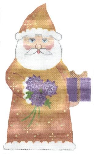 Birthstone Santa November Painted Canvas Labors of Love Needlepoint 