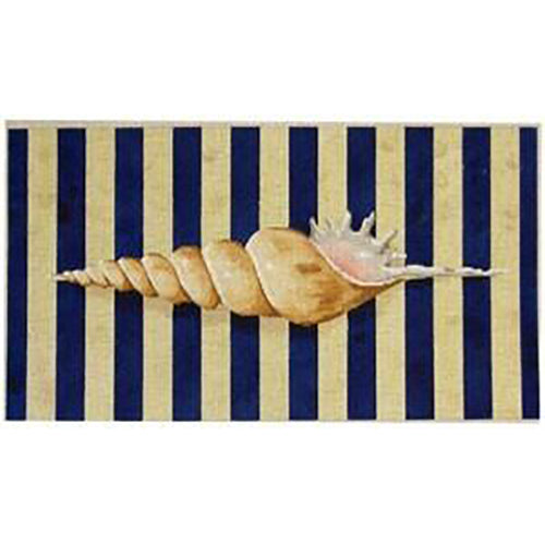 Bishops Mitre Shell on Stripes Painted Canvas Associated Talents 