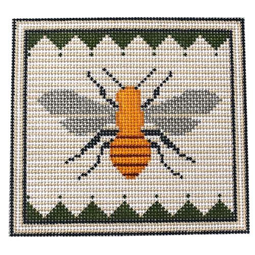 Bizzy Bee Painted Canvas Pewter & Pine  - 1
