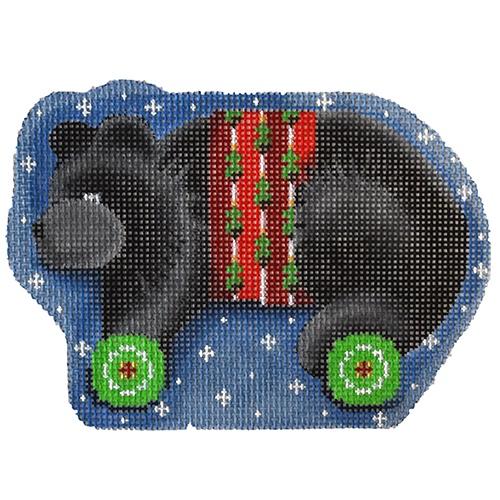 Black Bear on Wheels Ornament Painted Canvas Associated Talents 
