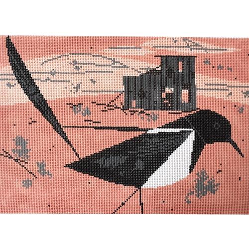 Black Billed Magpie Painted Canvas Charley Harper 