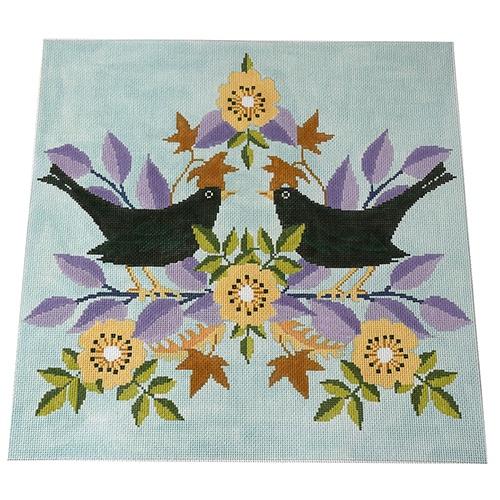 Black Birds Painted Canvas The Meredith Collection  - 1