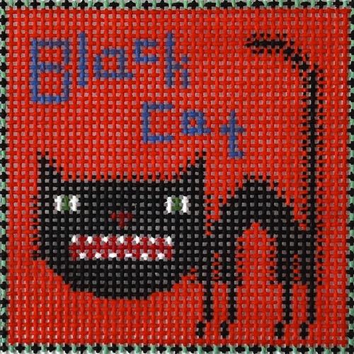 Black Cat Painted Canvas Birds of a Feather  - 1