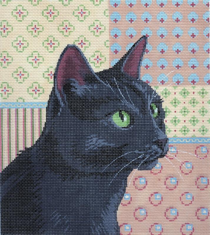 Black Cat Painted Canvas Labors of Love Needlepoint 