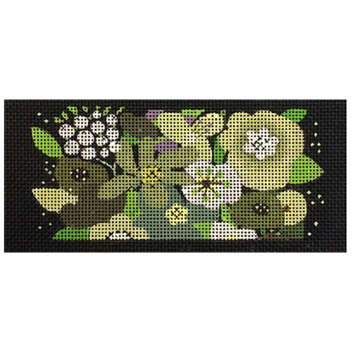 Black Floral Checkbook Insert Painted Canvas Melissa Shirley Designs  - 1