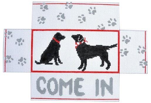 Black Lab Brickcover Painted Canvas CBK Needlepoint Collections  - 1