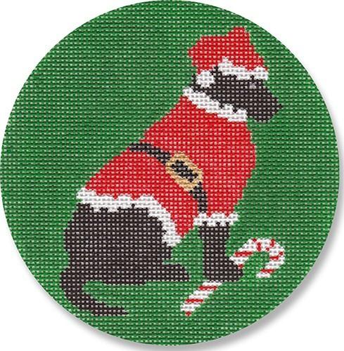 Black Lab Santa Painted Canvas CBK Needlepoint Collections 