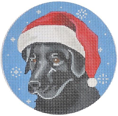 Black Lab Santa Painted Canvas Pepperberry Designs  - 1