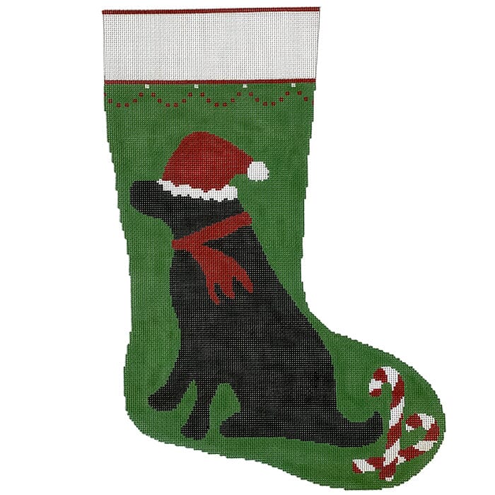 Black Lab Stocking Painted Canvas CBK Needlepoint Collections  - 1