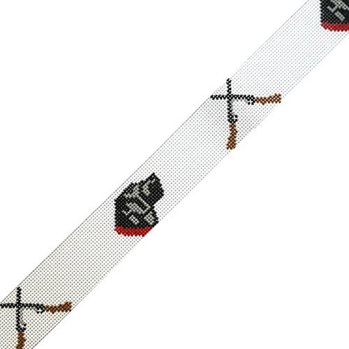 Black Labs and Crossed Guns Belt Painted Canvas The Meredith Collection 
