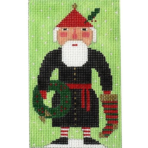 Black Santa Painted Canvas Birds of a Feather 