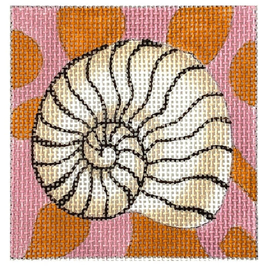 Black & White Seashell Insert Needlepoint.Com 