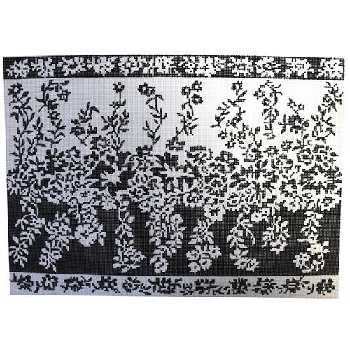 Black & White Tessalation Painted Canvas The Plum Stitchery 