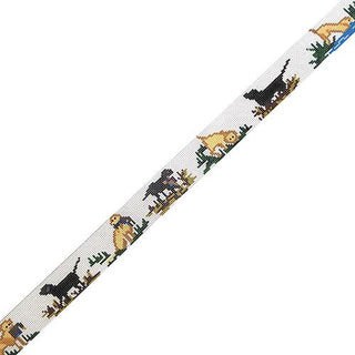Black & Yellow Labs with Ducks Belt Painted Canvas The Meredith Collection 
