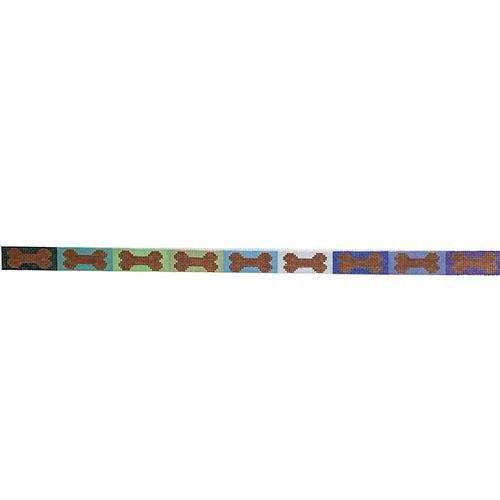 Block of Bones Blue Dog Collar Painted Canvas The Meredith Collection  - 1