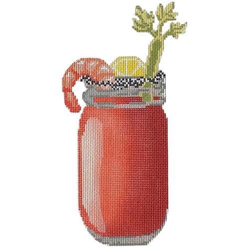 Bloody Mary Mason Jar Painted Canvas Rachel Barri Designs  - 1