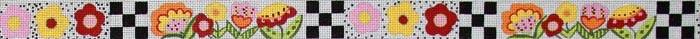 Bloomers and Checks Belt Painted Canvas The Meredith Collection  - 1
