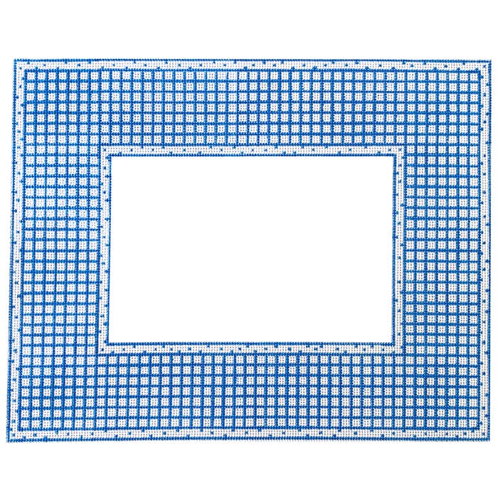 Blue and White Check Frame Painted Canvas Tina Griffin Designs 