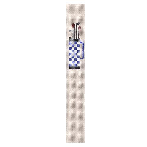 Blue and White Golf Bag Painted Canvas The Meredith Collection  - 1